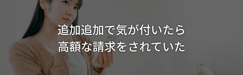 追加追加で気づいたら高額な請求をされていた